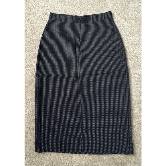 Lagerfeld Pinstripe Pencil Black Check Mini Skirt Waist Size 25” New - Picture 2 of 10